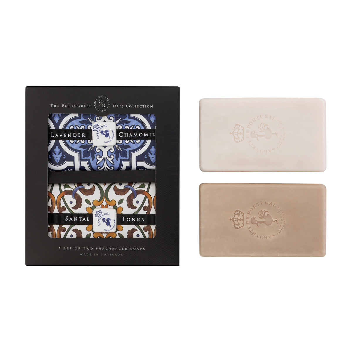 Castelbel Bar Soap Portuguese Tile Collection | Lavender-Chamomile and Santal-Tonka