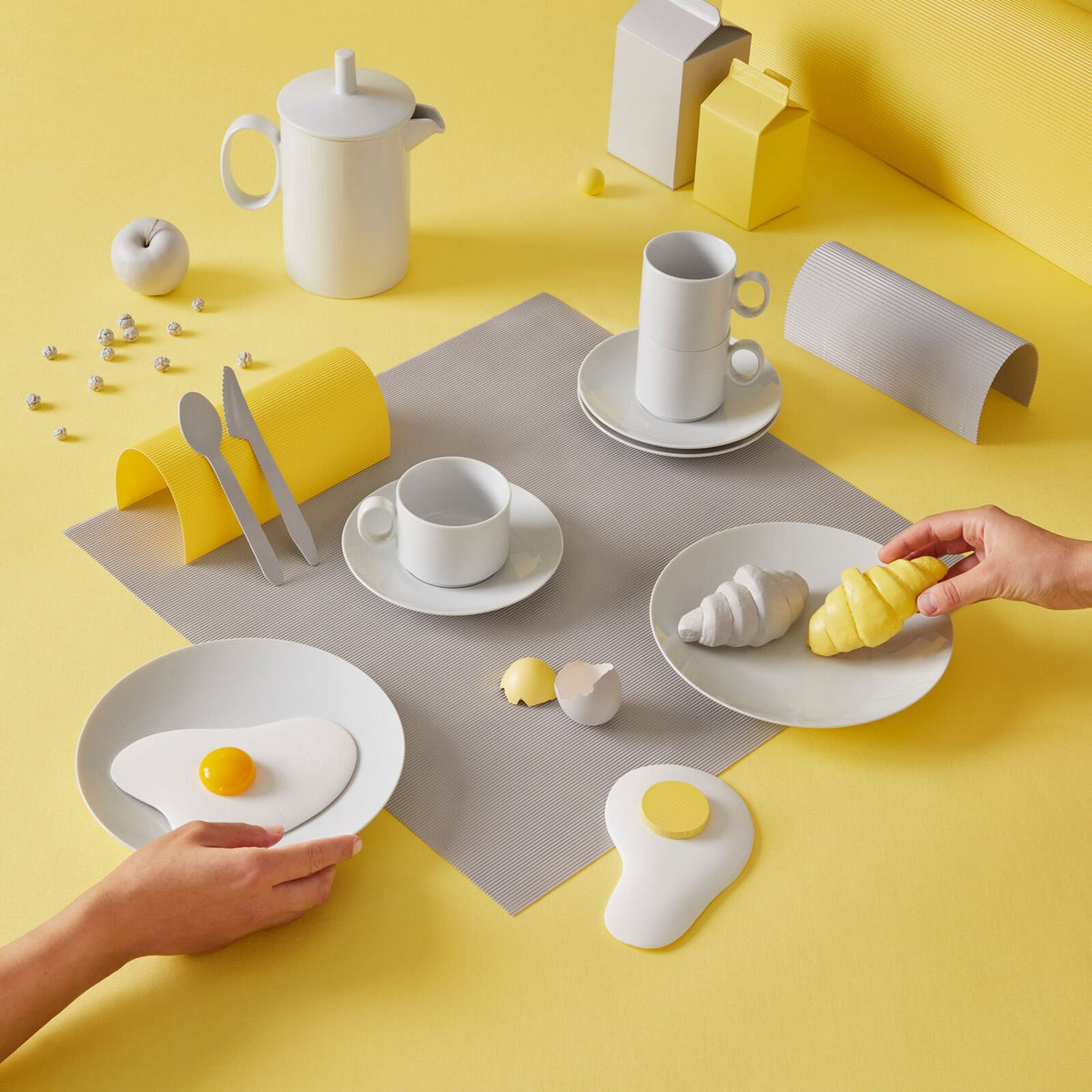 Rosenthal Thomas Loft Weiss White Mugs (10oz) | Set of 4