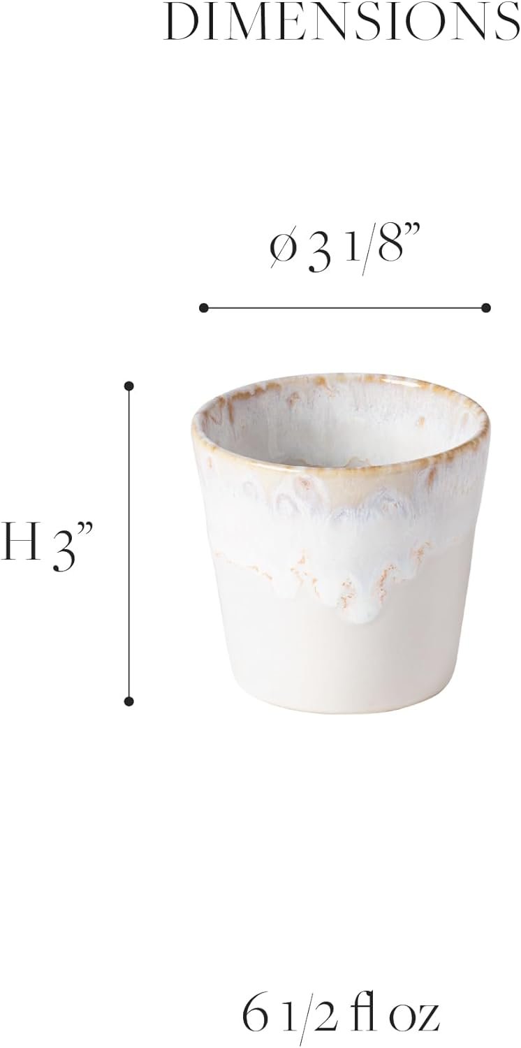 Stoneware Lungo Coffee Cups in a Wooden Box Grespresso Collection | White | Set of 8