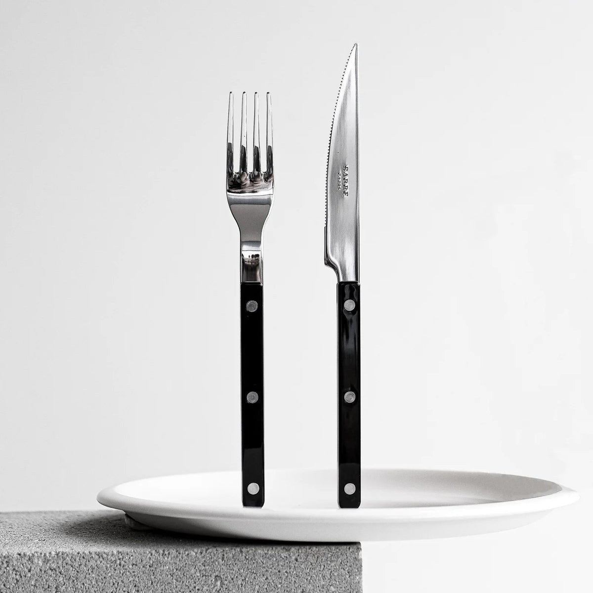 Bistrot Flatware Set 5 Piece Place Setting | Service for 4 (20 Pieces) | Shiny Black