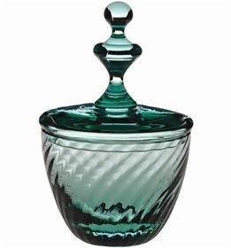 Vista Alegre Venezia Small Green Glass Box Vase Home Decor
