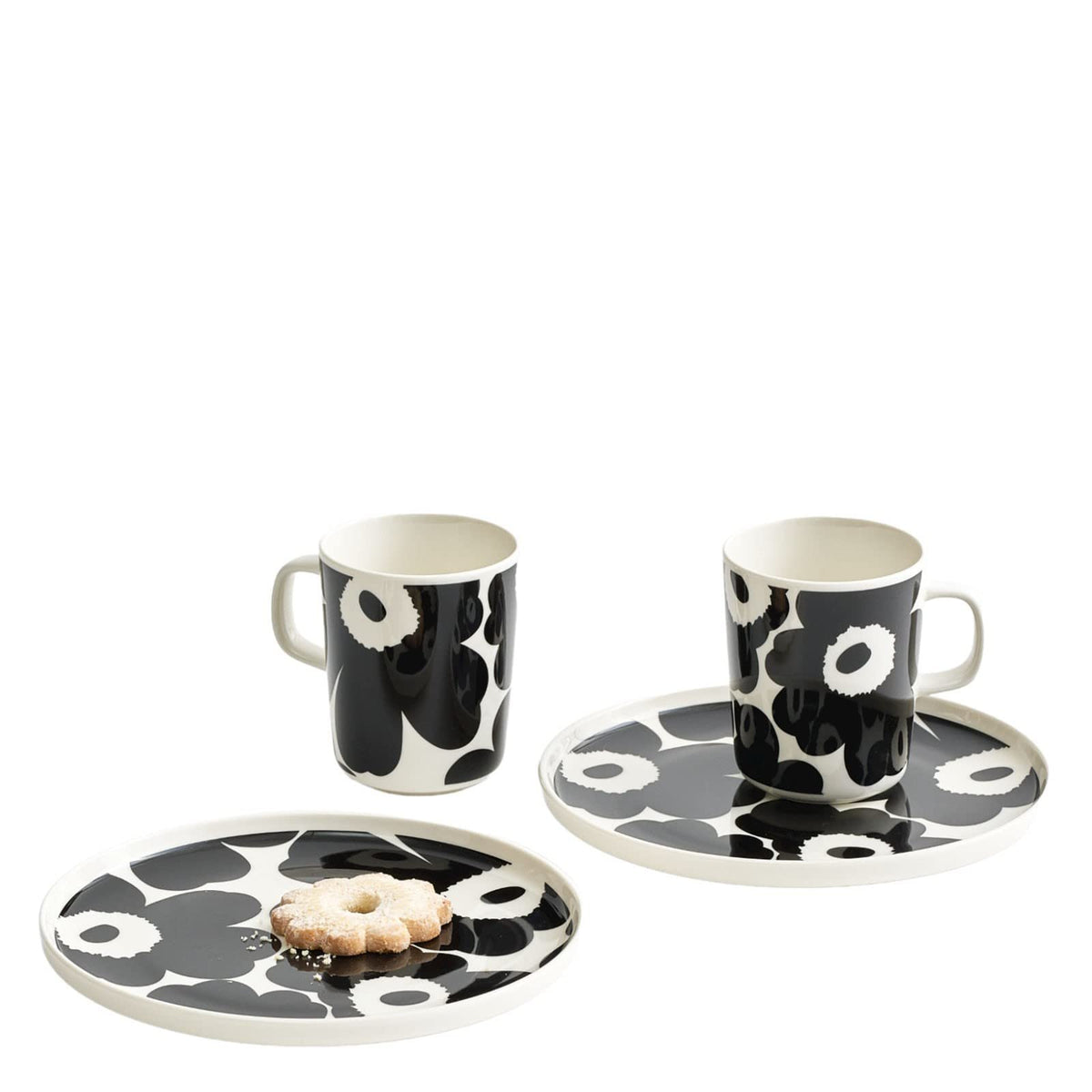 Oiva Unikko Salad Plate | Black & White Poppy Design