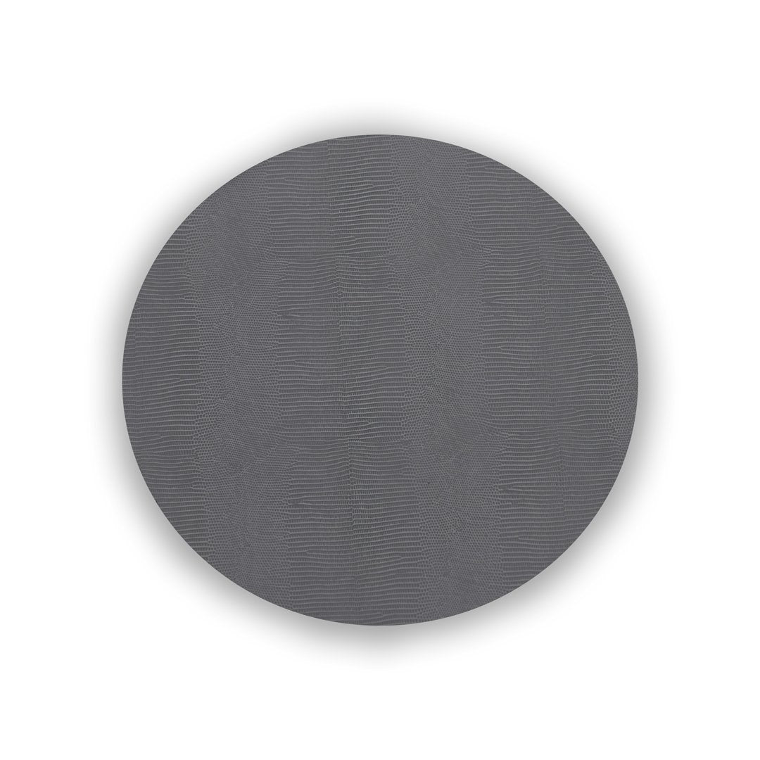 VIDA Snakeskin Reversible Round Placemats | Set of 4 | Green & Gray
