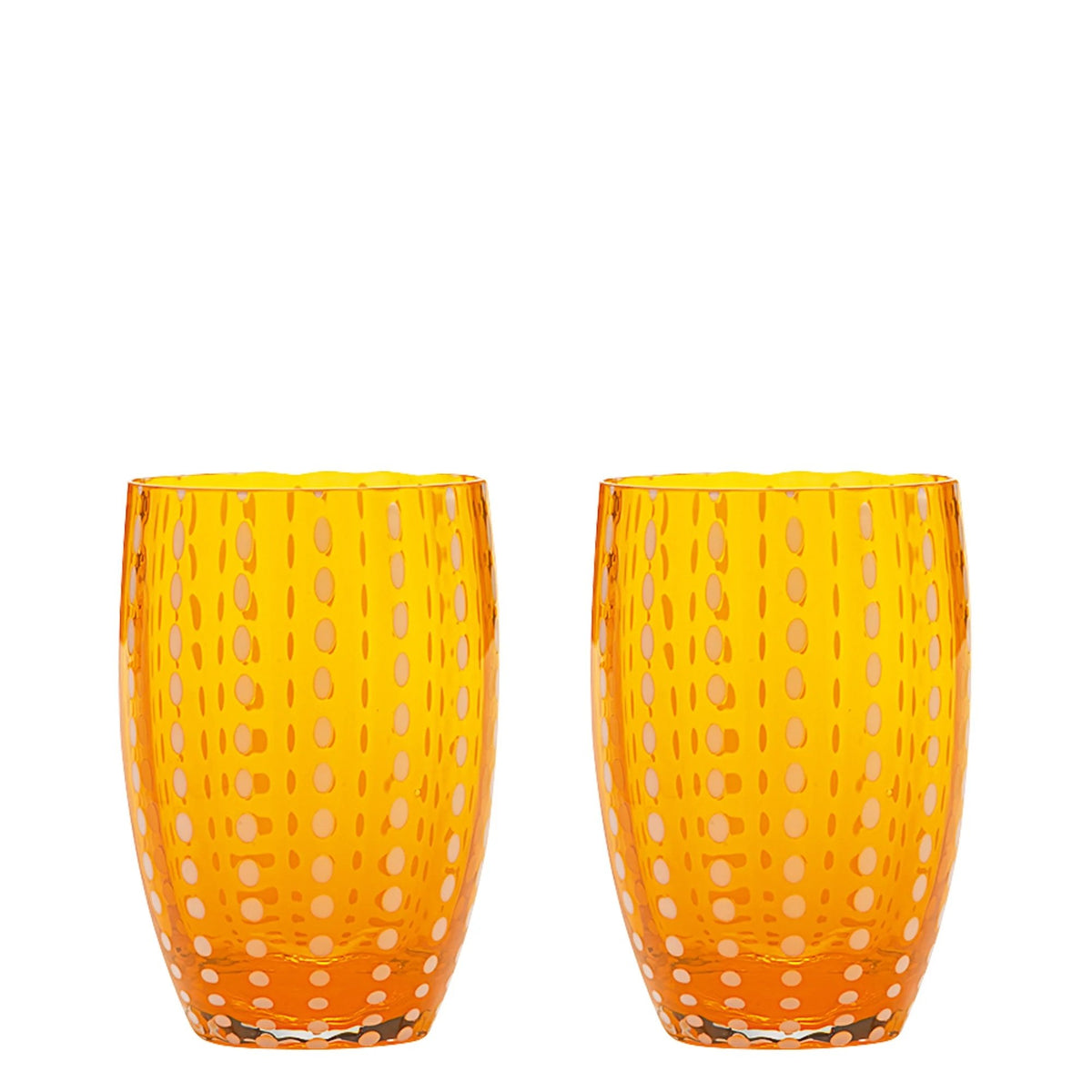 Zafferano Perle Glass Tumblers (10.8oz) | Set of 2 orange
