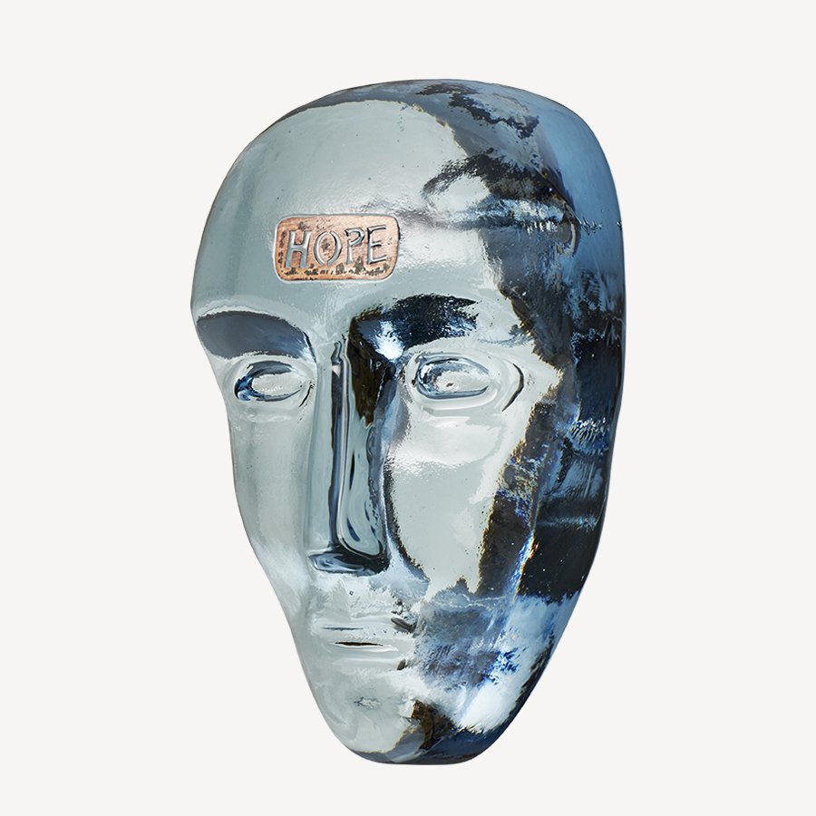 Kosta Boda Companion HOPE Glass Head Sculpture