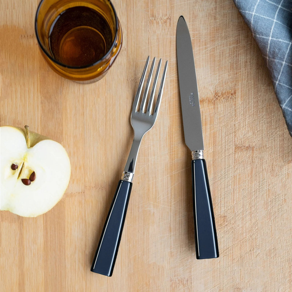 Sabre Natura Icone Flatware 5 Piece Place Setting | Steel blue