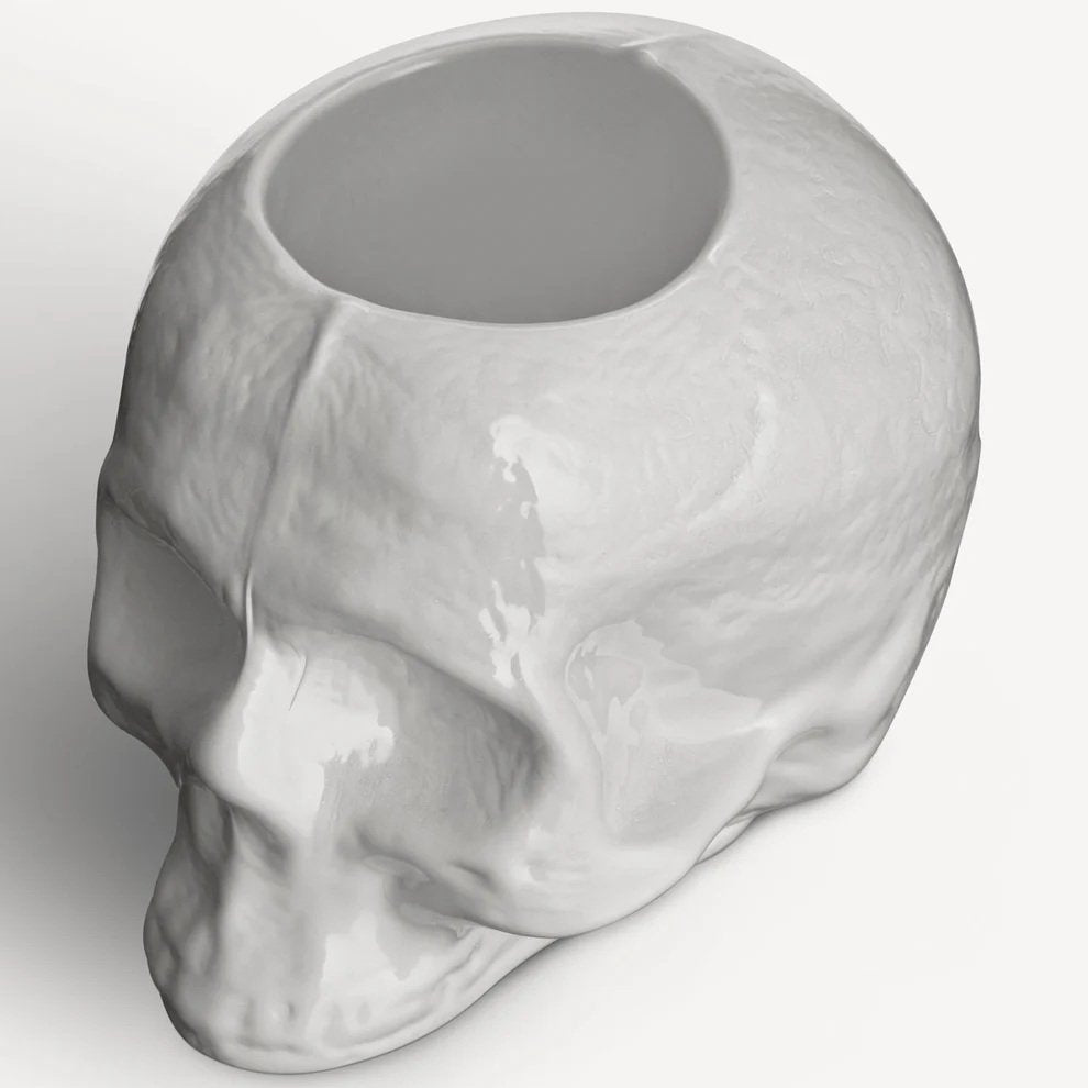 Kosta Boda Still Life Silver Votive — Skull Design by Ludvig Löfgren