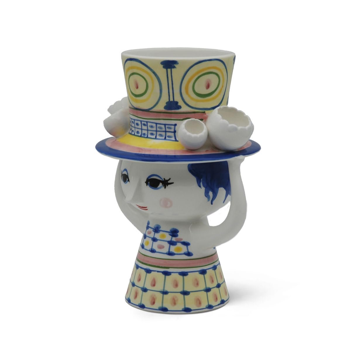 Bjørn Wiinblad Lady with Hat Vase in Blue