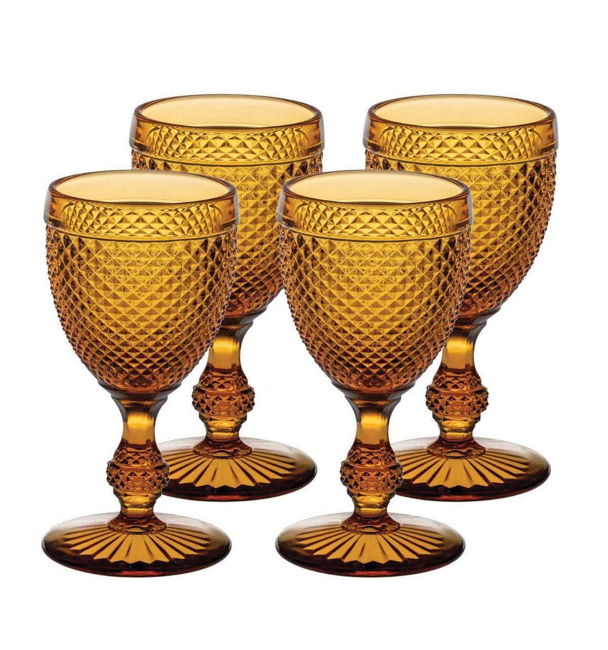 Bicos Ambar (Amber) Water Glass Goblet | Set of 4