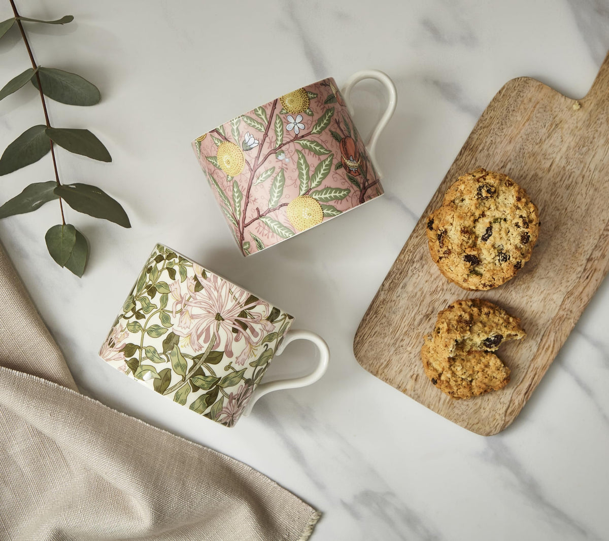 Morris & Co. Large Mugs | Set of 2 | Fruit & Honeysuckle