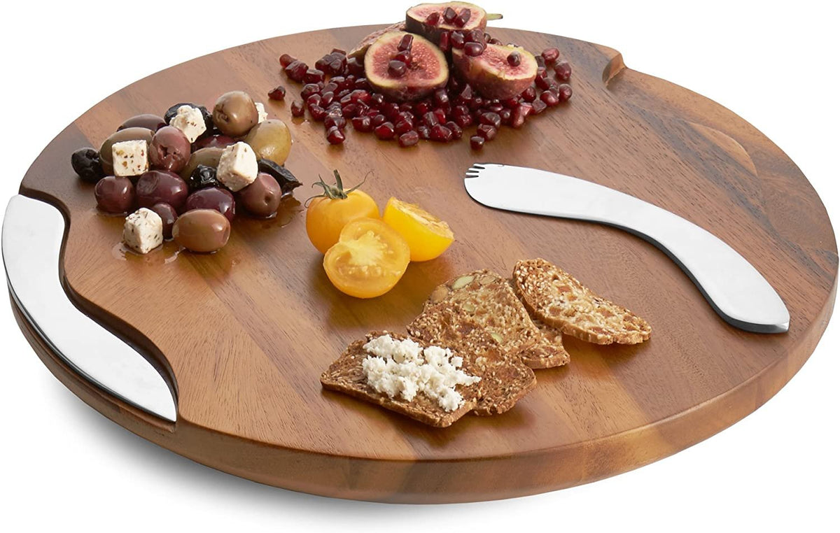 Nambe Cheese Block with Knife and Spreader | Charcuterie and Butter Board Set