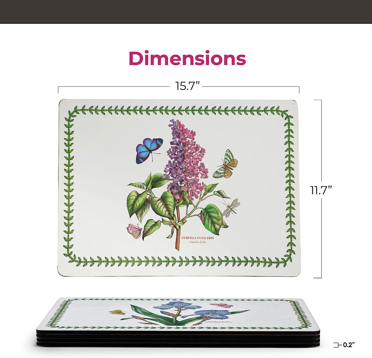 Botanic Garden Hard Placemats Heat Resistant | Set of 4