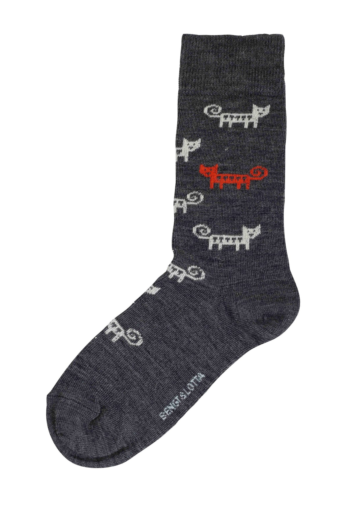 Bengt & Lotta Merino Wool Grey Socks | "Cat" (Small & Large)
