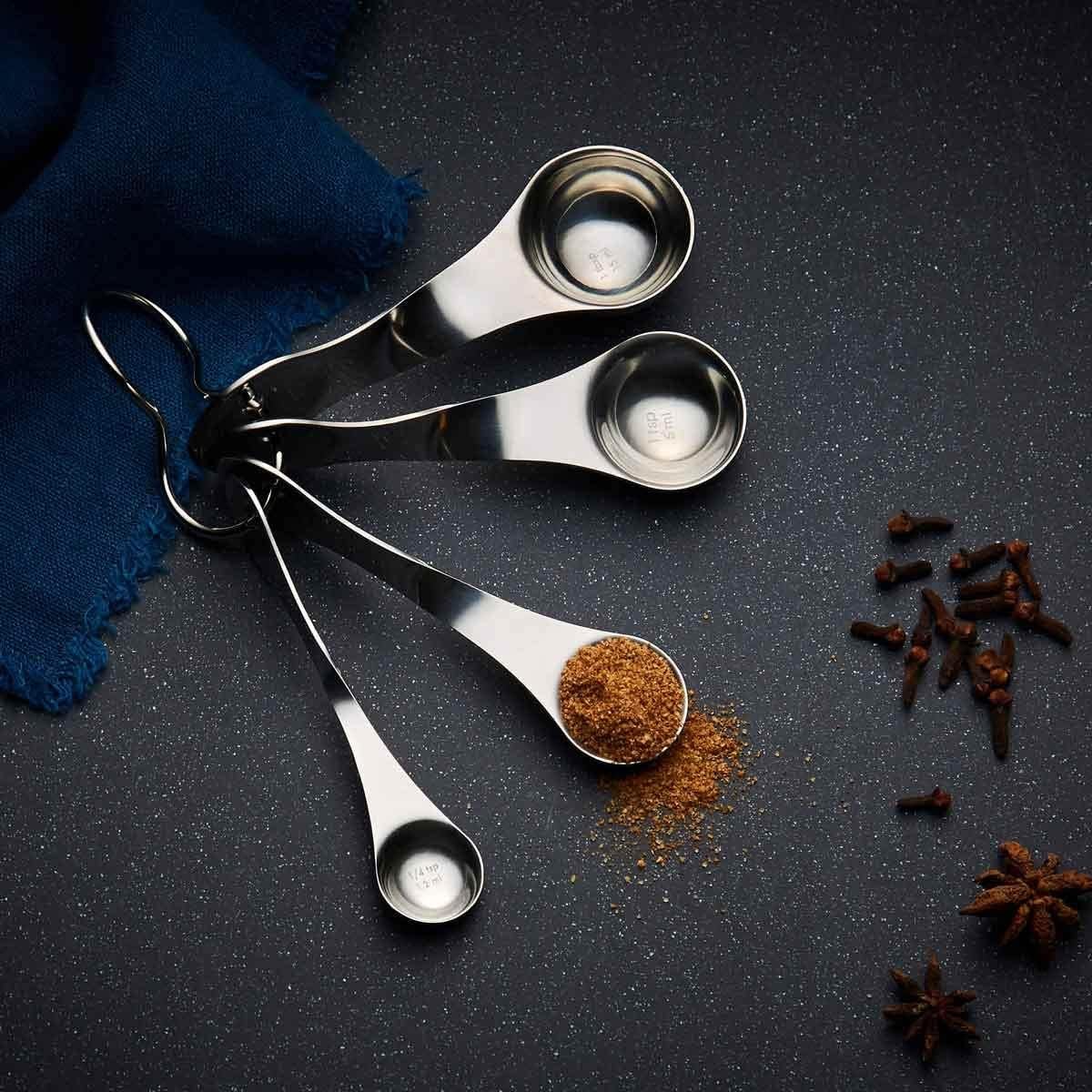 Nambe Twist 4 Piece Measuring Spoons Set in Stainless Steel