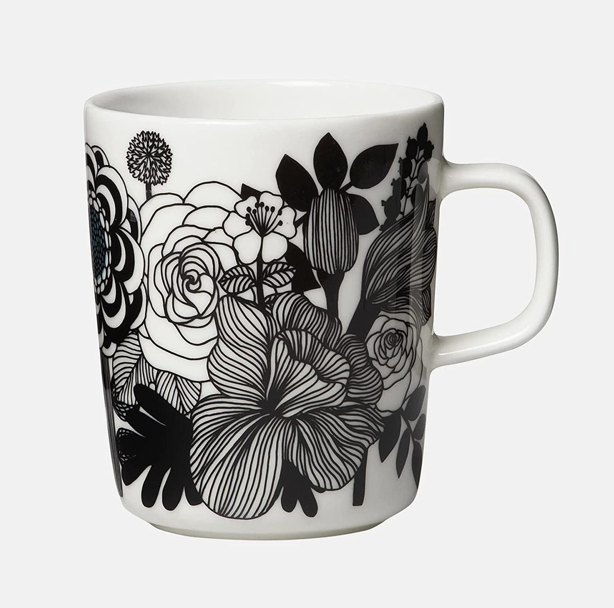 Oiva Siirtolapuutarha Mug | Floral Garden Black & White | 8.5oz