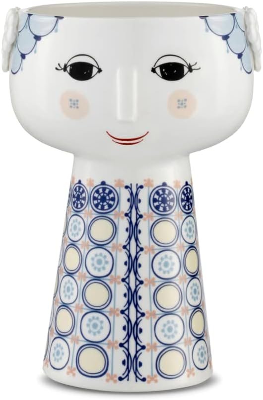 Bjørn Wiinblad Eva Porcelain Vase in Dark Blue