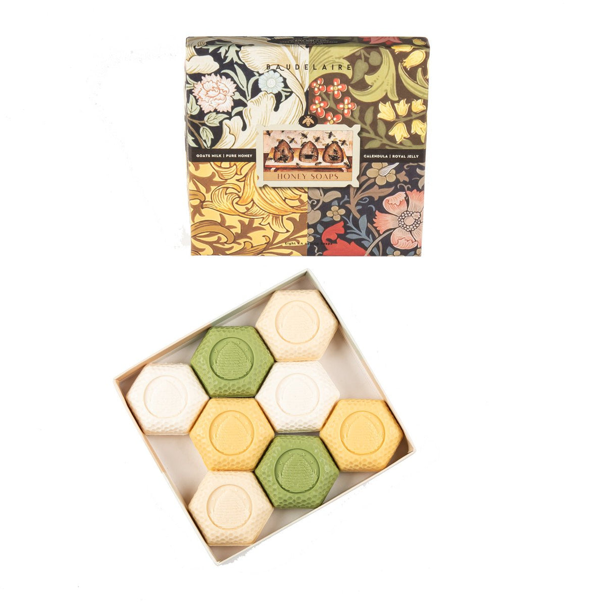 Baudelaire Honey Bar Soap Gift Box | Set of 8 Soaps | Assorted