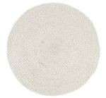 Silky Jute Round Placemat In Natural Pearl Grey | Set of 4