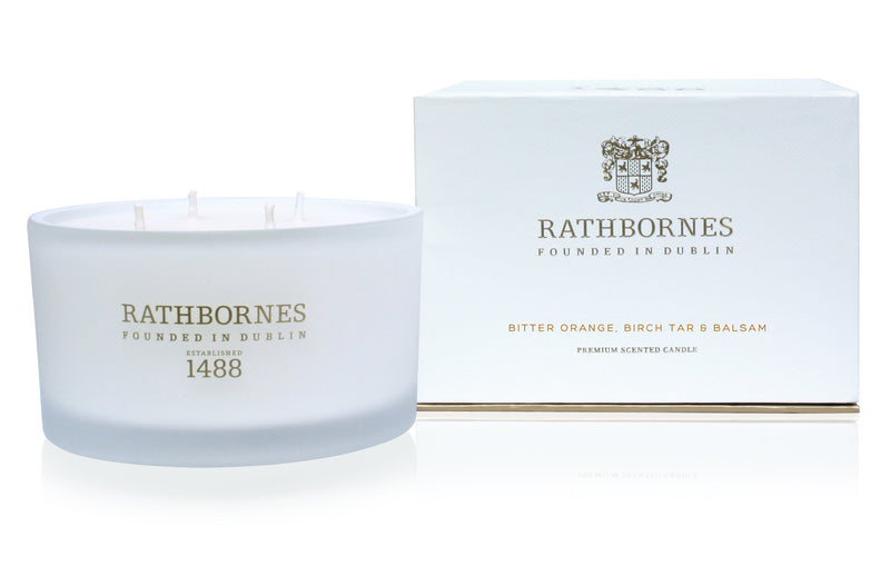 Rathbornes Four Wick Luxury Scented Candle | Bitter Orange Birch Tar & Balsam