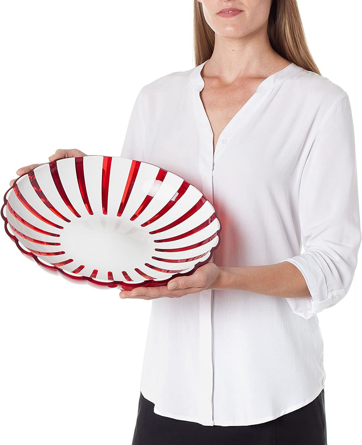 Grace Centerpiece Serving Platter | Red | 12"D