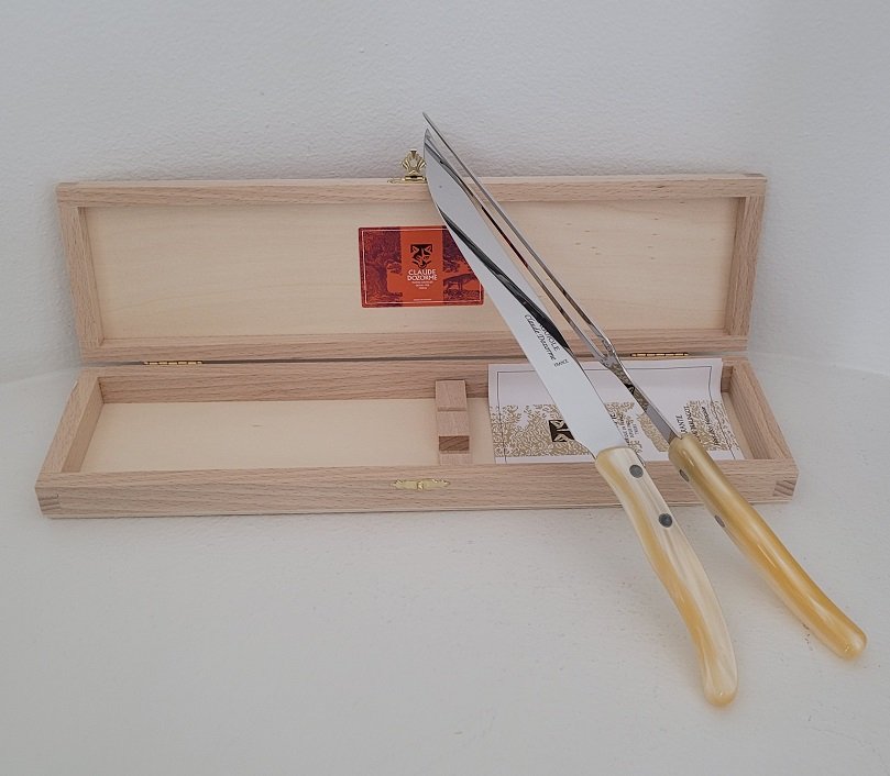 Laguiole Berlingot Carving Set | Pearl Handle