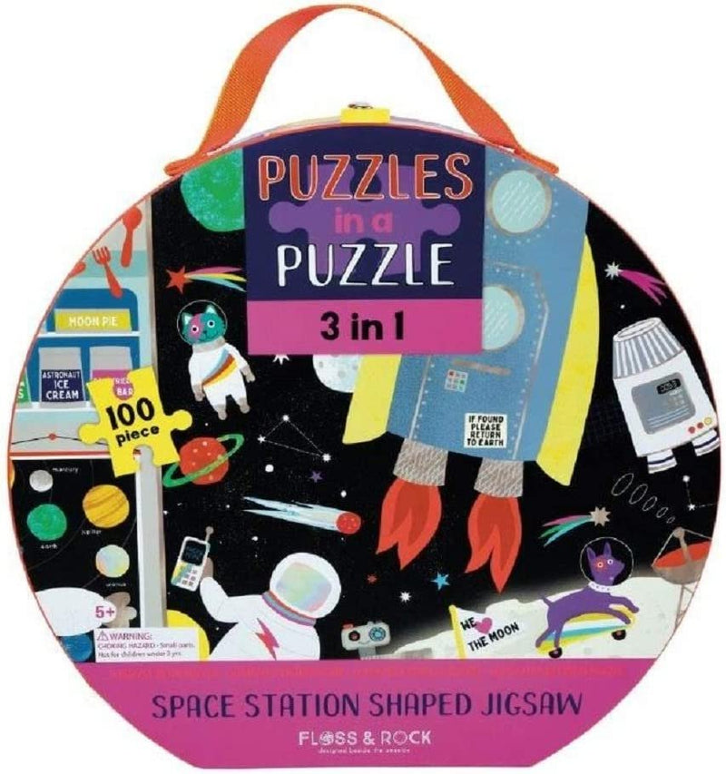 Floss & Rock Space 3 in 1 Puzzle | 100 Piece Set
