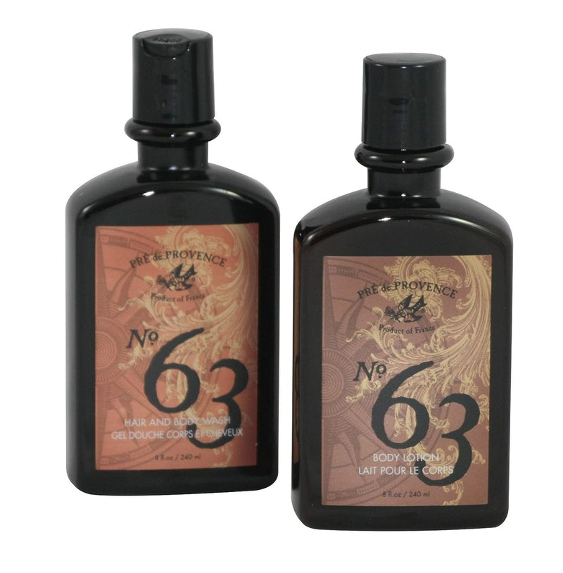 Pre de Provence No. 63 for Men Hair & Body Wash and Body Lotion Set