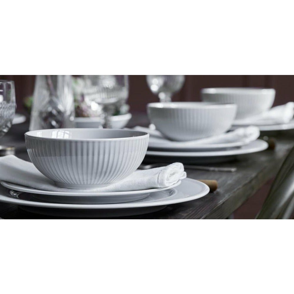 Pillivuyt Plisse White Porcelain Dinnerware | 16 Pieces | Service for 4