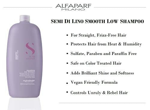 Semi Di Lino Smoothing Low Shampoo Sulfate Free | 1000ml | For Frizzy and Rebel Hair -