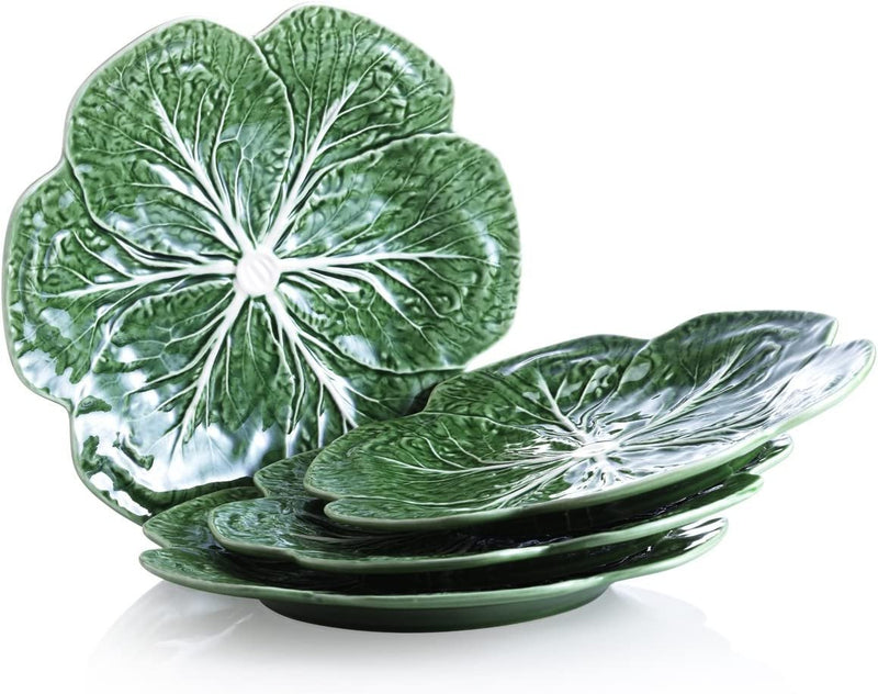 Green Cabbage Dinner Plates | Set of 4