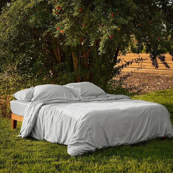 Garnier Thiebaut Bombacio Sunrise Standard Queen Pillow Shams | Grey Sateen | Set of 2