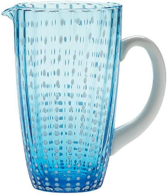 Perle Glass Carafe | Aquamarine | Elegant Beverage Pitcher