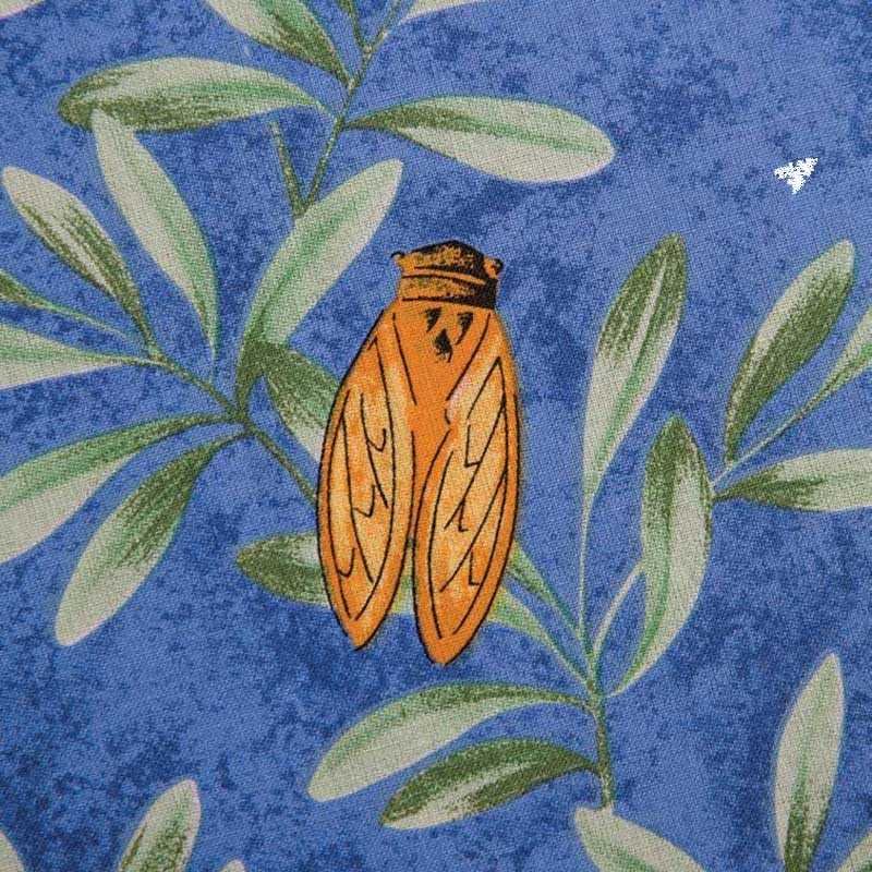 Cigale Blue French Provencal Tablecloth | 70" Round |  Easy Care Coated Cotton