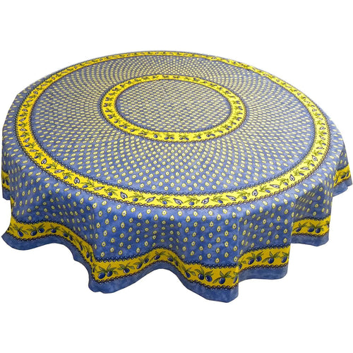 Monaco Blue Coated Tablecloth 70" Round - Home Decors Gifts online | Fragrance, Drinkware, Kitchenware & more - Fina Tavola