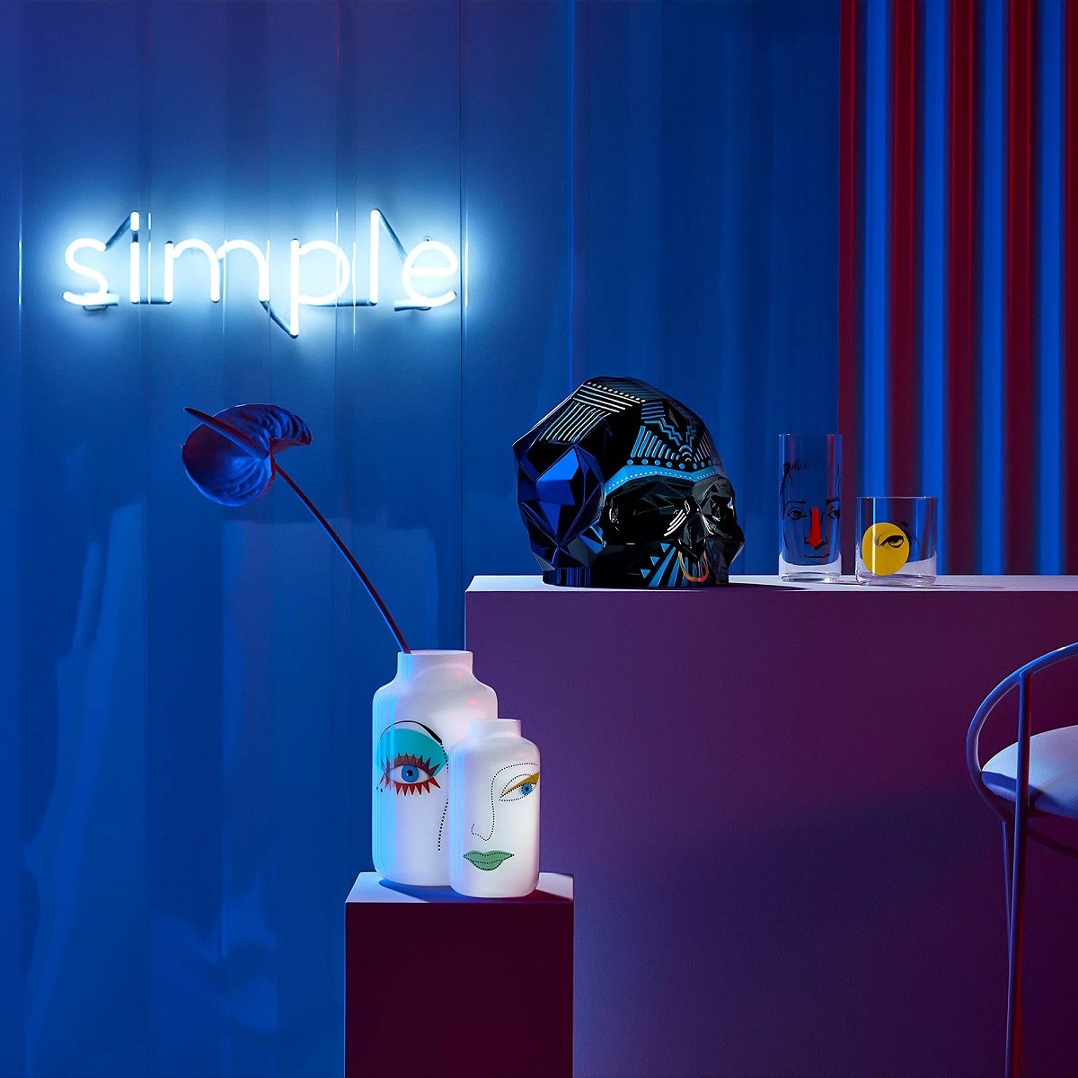 Mini Magnolia Rock & Pop White Vase | Small | Green Lips