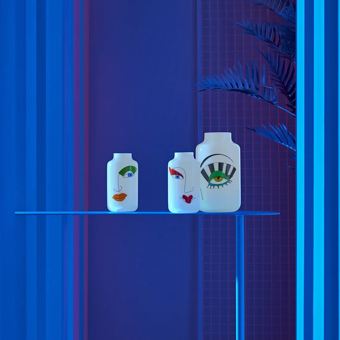 Mini Magnolia Rock & Pop White Vase | Medium | Green Eyes