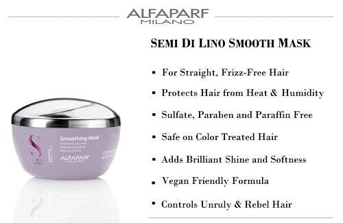 Semi Di Lino Smoothing Mask Intensive Detangling Hair Treatment | 200ml | For Frizzy and Rebel Hair