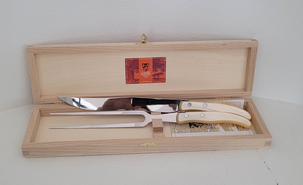 Laguiole Berlingot Carving Set | Pearl Handle