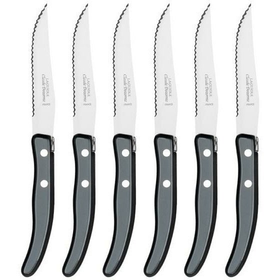 Laguiole Berlingot Steak Knives | Set of 6 | Grey Handle