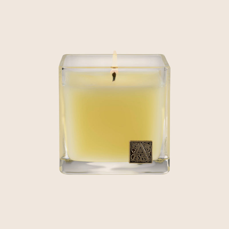 Aromatique Cube Glass Scented Candle | Orange & Evergreen