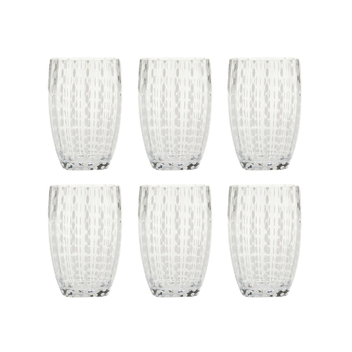 Perle Glass Tumbler Set in Clear | Set of 6 | 16oz