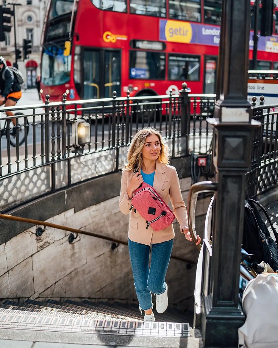 Harvest Label Sling Pack Crossbody Bag Pink Casual Purse Backpack