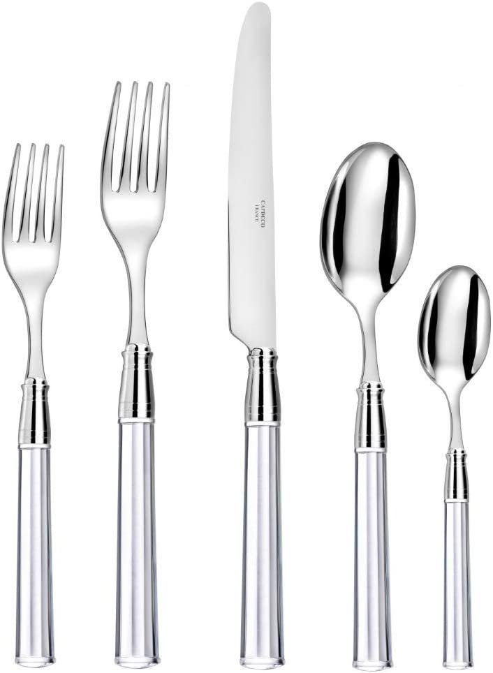 Doric Clear Flatware 5 Piece Place Setting | Service for 1