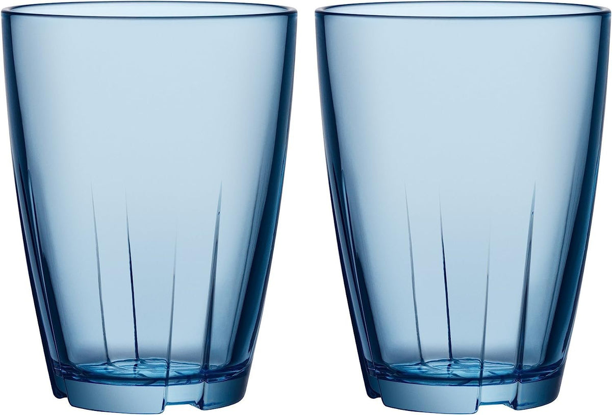 Kosta Boda Bruk Large Tumbler Pair | 11.56 oz. | Blue