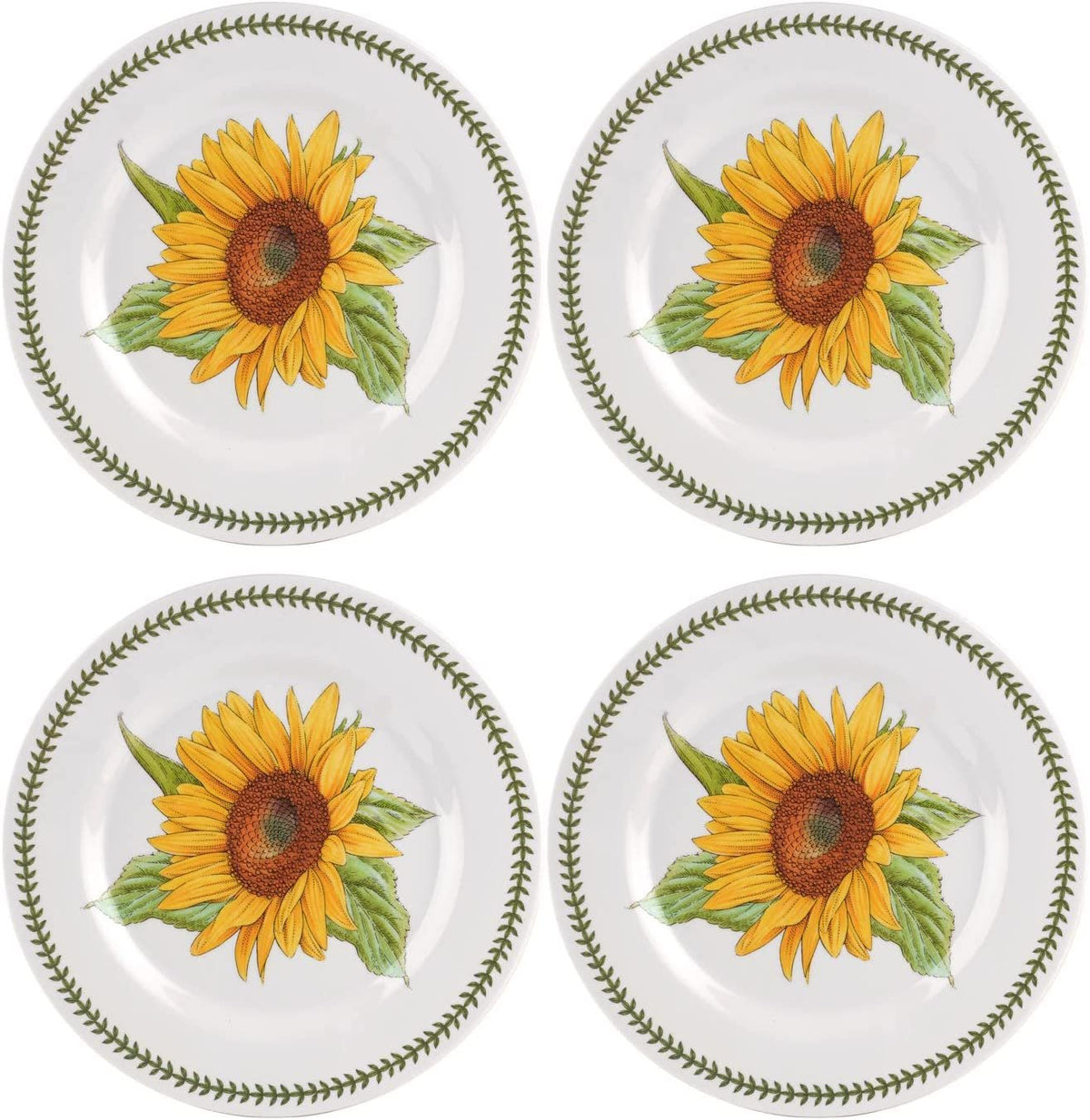 Portmeirion Botanic Garden Melamine Dinner Plates | Set of 4 | Sunflower Motif