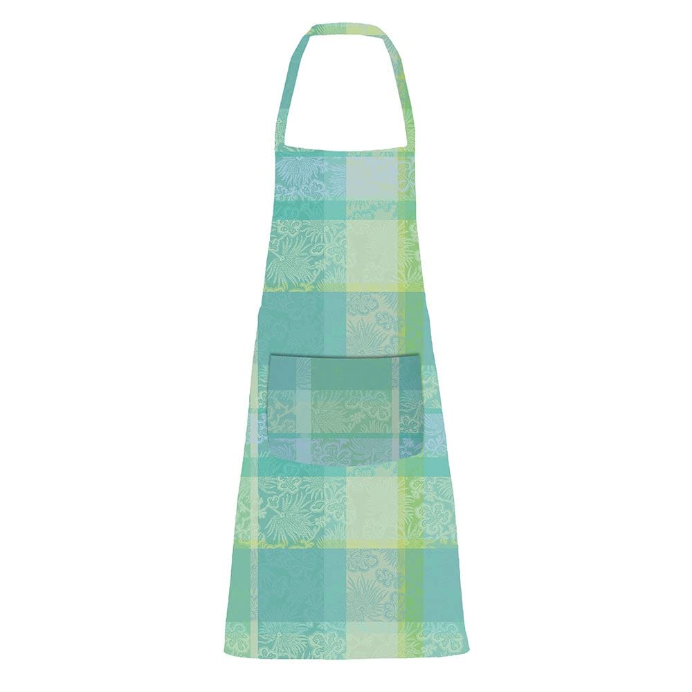 Garnier-Thiébaut Mille Venusta Jacquard Stain-Resistant Tablecloth | Aqua