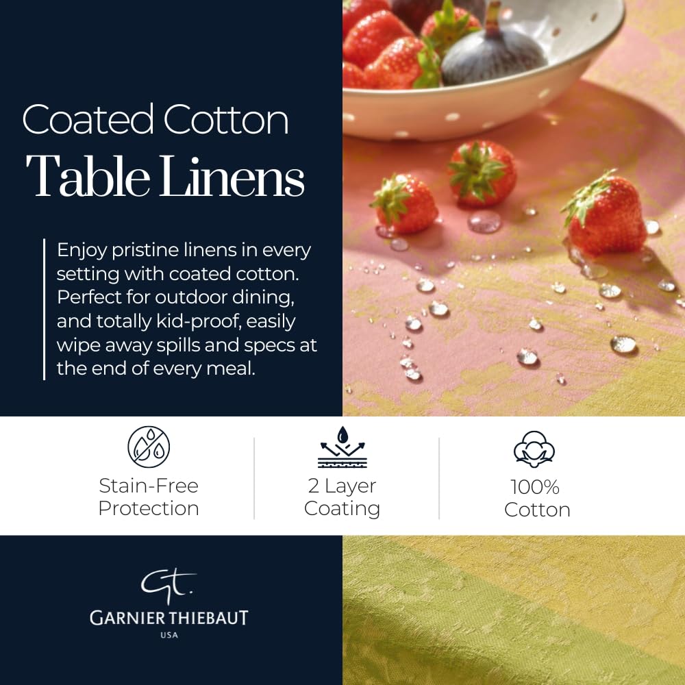 Garnier-Thiébaut Mille Oceans Ecume Jacquard Stain-Resistant Tablecloth | 69" x 98"