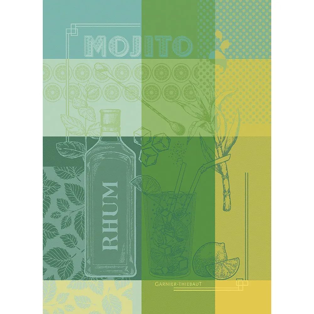 Garnier-Thiébaut Mojito Jacquard Kitchen Towel | Mint Green | 22" x 30"