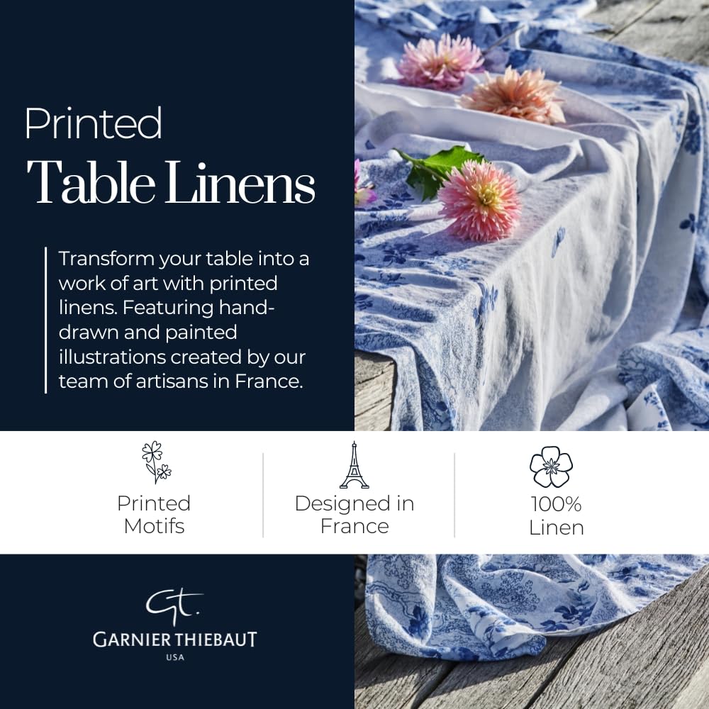 Garnier-Thiébaut Bouquet de Fougères Stain-Resistant Tablecloth | Cream | 69" x 100"