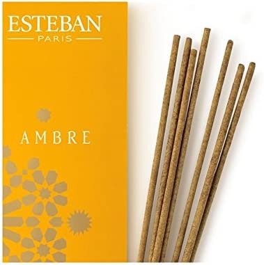 Esteban Bamboo Ambre Sticks | 20 Incense Sticks Natural Traditionally Made Vegetal Binder Colorant Free | AMBRE